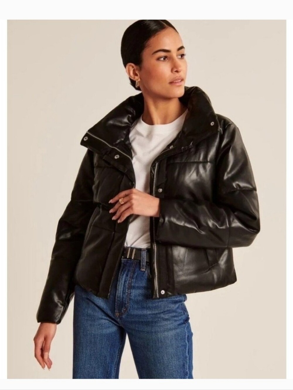 Abercrombie & Fitch Jacket Womens Small Black Quilted Puffer